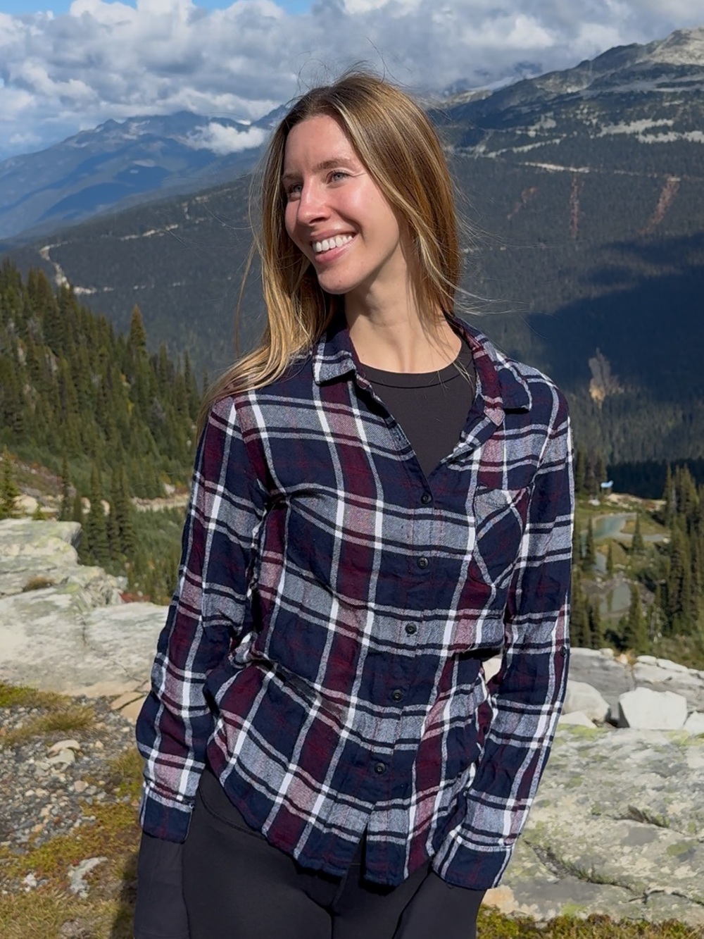 miami Plaid Button-Down Shirt - Navy & Burgundy